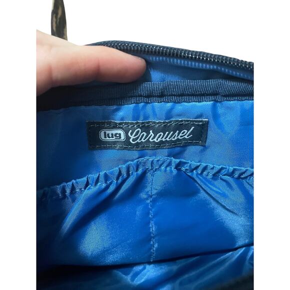 Lug‎ Carousel Crossbody Bag Convertible belt bag Navy Blue Abstract Cream Pink - Picture 3 of 10